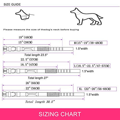 Reflective Dog Collar Heavy Duty Tactical with Control Handle and Metal Buckle for Dog Training(XL,Pink) - color: Pink, size: X-Large (Pack of 1)