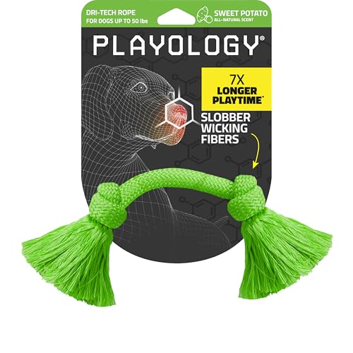 Playology Dog Toys | Dri-Tech Rope Toy Tug of War Rope for Aggressive Chewers | Medium Sweet Potato Scented Toy - Easy to Clean and Made from Non Toxic Materials - size: Medium, style: Sweet Potato