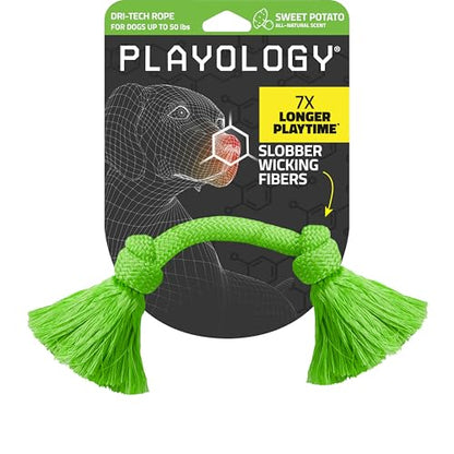 Playology Dog Toys | Dri-Tech Rope Toy Tug of War Rope for Aggressive Chewers | Medium Sweet Potato Scented Toy - Easy to Clean and Made from Non Toxic Materials - size: Medium, style: Sweet Potato
