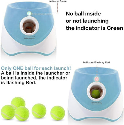 MEKAPLE Automatic Dog Ball Launcher, Dog Ball Thrower Machine with 10-30Ft 3 Launching Distance, Interactive Toys for Small Dogs Indoor & Outdoor with 15 Mini Tennis Balls (2 inch) -Blue - color: Blue