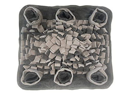 Interactive Dog Snuffle Mat for Mental Stimulation and Enrichment for Dogs Pigs Rabbits Cats and Other Pets (Dark Gray and Light Gray)
