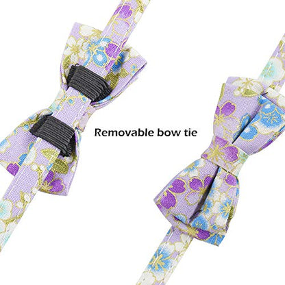 Bowtie Cat Collars Breakaway with Bell, Adjustable Cute Kitty Collars Safety Buckle Kitten Collar for Cat Puppy 7.5-11in (22) - color: 22