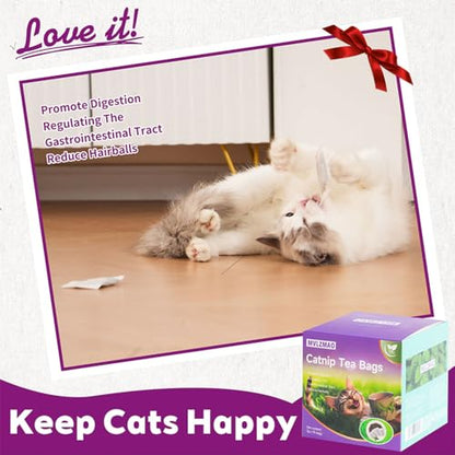 15 Pack Natural Catnip Packets for Cat Toys, Non-Woven Fabric Catnip Refills,More Potent Refill Pouches for Flapping Bird, Fish and Drinking