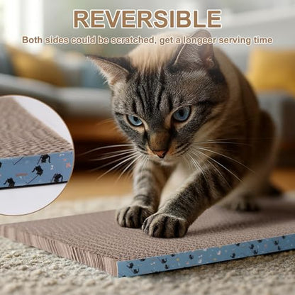 Cat Scratcher Pads, Cat Scratching Cardboard for Indoor Cats 14″Lx10.6″Wx0.6″H Dual-Side Corrugated Cats Scratching Post Reusable Supplies (1PCS) - size: 1pcs