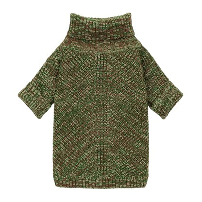 Fitwarm Knitted Turtleneck Dog Sweater, Thermal Dog Winter Clothes for Small Dogs Boy Girl, Holiday Pet Outfit, Heather Green, XS - color: Heather Green, size: X-Small