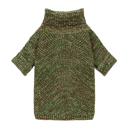 Fitwarm Knitted Turtleneck Dog Sweater, Thermal Dog Winter Clothes for Small Dogs Boy Girl, Holiday Pet Outfit, Heather Green, XS - color: Heather Green, size: X-Small
