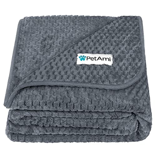 PetAmi Waterproof Dog Blanket, Leakproof XL Pet Blanket for Large Dogs, Furniture Sofa Couch Cover Protector, Fleece Cat Throw for Bed Crate Kennel, Reversible Washable Soft Plush, Twin 60x80 Gray - color: Gray, size: X-large (60x80)