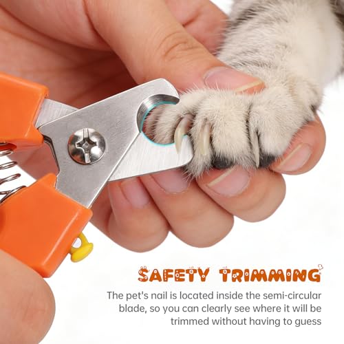 Qmagic Dog Nail Clipper, Professional Cat Nail Clipper with Safety Guard and Nail File Pet Clippers for Thick Nails, Dog Toenail Clippers for Large Dogs
