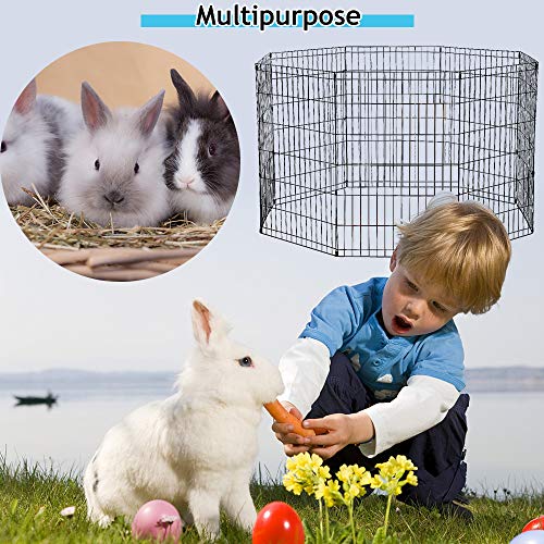 Dkeli Pet Playpen, 8 Panel Metal Portable Foldable Indoor Outdoor Cat Puppy Exercise Pen Folding Animal Wire Yard Dog Fence Crate Kennel for Small Medium Large Dog - size: 36"x8 Panels