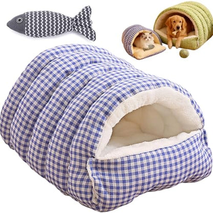Cat Bed, 2026 New Upgrated Warm Cat Bed for Winter, 360° Nesting Design, Snuggle Season Just Got Fluffier, Calming Plush Anti-Anxiety Cuddler Beds with Removable Cushioned (Purple-A,M) - color: Purple-A, size: M