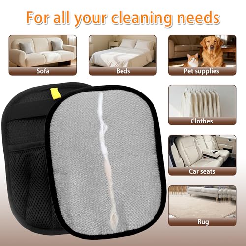 2-Pack Reusable Pet Hair Remover Gloves for Dogs & Cats – Electrostatic Dehairing Glove for Sofas, Furniture, Carpets, Car Seats & Pet Grooming – Eco-Friendly, Washable, Multi-Surface Tool