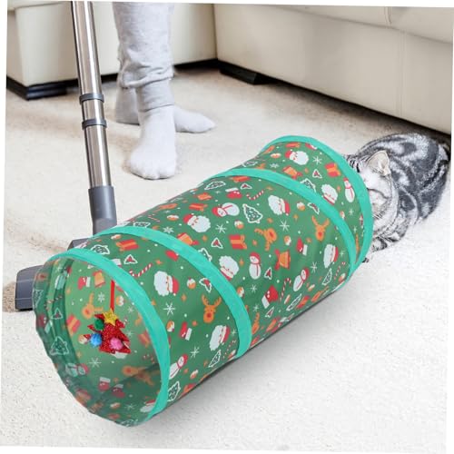 SUPVOX Foldable Cat Tunnel Cube with Bell Ball Breathable Collapsible Kitten Playhouse for Indoor and Outdoor Use Interactive Pet Hideout and Resting Bed for Cats and Kittens