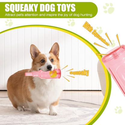 Dog Toy, Dog Squeak Toy, Floating Dog Toy, Interactive Fetch Toy for Play and Training, Bottle Shape with Tennis Ball Inside (Set of Two Small) - color: set of two small