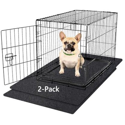 Kennel Pad Dog Crate Mat Liner, Absorbs Urine, Waterproof, Non-Slip, Washable Puppy Pee Pad for Kennel Training - Under Pet Cage to Protect Floors, Thin Cut to Fit Design (48" x 29" - 2 Pack) - size: 48" x 29" - 2 Pack
