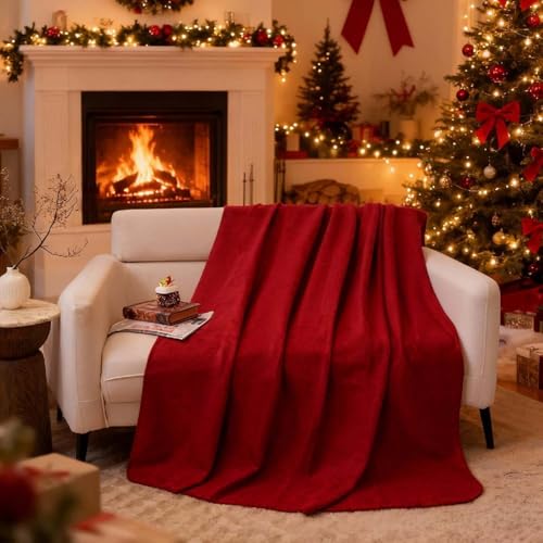 ZYFZCYBL Fleece Throw Blanket Blankets Bulk 6 Pack Soft Lightweight for Cozy Polar Fleece 50 x 60 Solid Pet-Friendly Colorful Bed Sofa Couch Fleece Fabric Travel Wedding Gift（Wine Red） - color: Wine Red