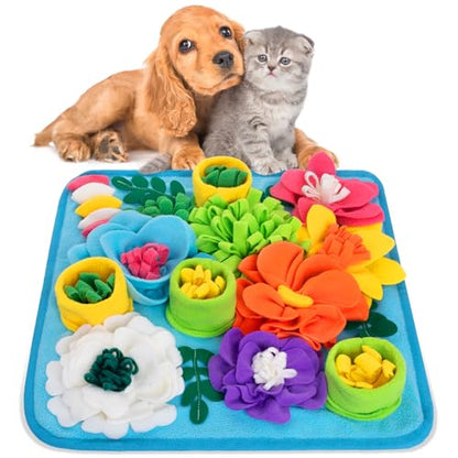 Snuffle Mat for Dogs, Sniff Mat Slow Feeding Mat for Small Pets Cats, Rabbits - Help Stress Relief and Training - Stimulate Your Pet's Foraging Skills! (Sky Blue) - color: Sky Blue