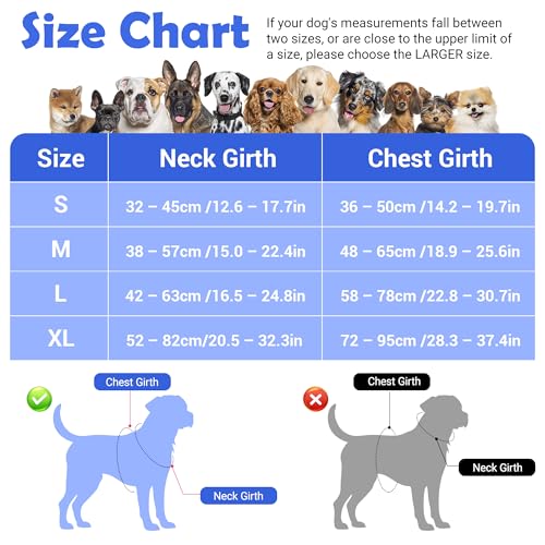 Funfox Dog Harness Medium No Pull, Adjustable 2 Clips Anti-Pull Vest with Practical Handle, Breathable Padded Pet Harness Designed for Small/Large Breeds, Reflective Training Walking Blue M - color: Blue, size: Medium