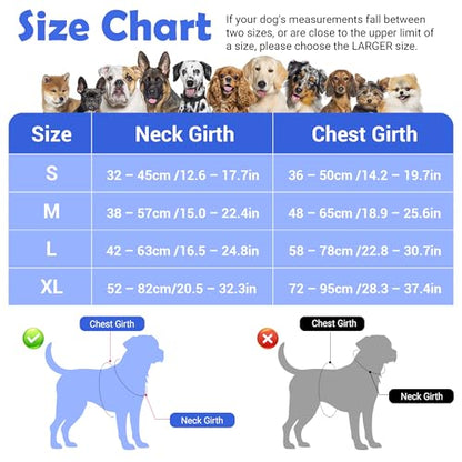 Funfox Dog Harness Medium No Pull, Adjustable 2 Clips Anti-Pull Vest with Practical Handle, Breathable Padded Pet Harness Designed for Small/Large Breeds, Reflective Training Walking Blue M - color: Blue, size: Medium
