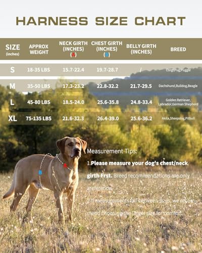 Tactical Dog Harness Medium Sized, Heavy Duty No Pull Dog Harness with Handle, Easy On and Off Service Dog Vest with Molle System, Reflective Pet Vest for Walking Hiking Training - color: Desert Camo, size: M(Neck:17-23",Chest:22-32"),35-50 lbs