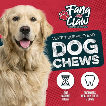 Ears for Dogs, 50 Count Water Buffalo Ears Bulk Pack - Single-Ingredient Long-Lasting Natural Dog Chews, Rawhide-Free, Grain-Free, Grass-Fed Treat for Aggressive Chewers Large Breed - style: 50 Count