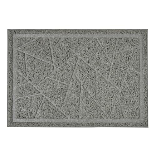 WePet Cat Litter Box Mat, Kitty Premium PVC Pad, Durable Trapping Rug, Phthalate Free, Urine-Resistant, Scatter Control, Mosaic, XXL 47 x 35 Inch, Cadet Grey - color: #02 Cadet Grey, style: Mosaic/47 x 35 Inch