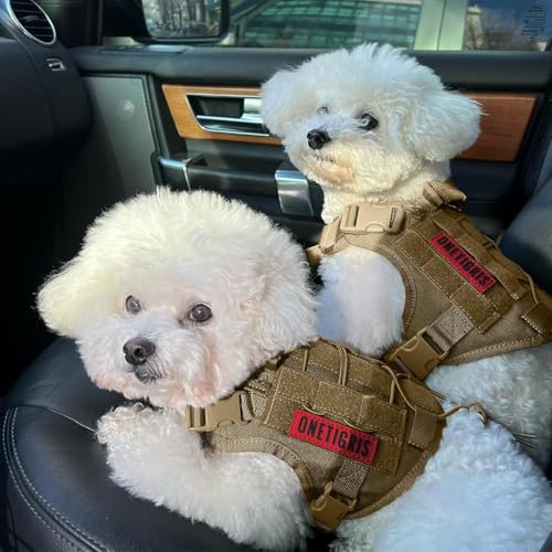 OneTigris Tactical Dog Harness Vest,No-Pull Service Dog Vest with Hook & Loop Panels,Adjustable Dog Vest Harness for Walking Hiking Training(Coyote Brown,XS) - color: Brown, size: XS