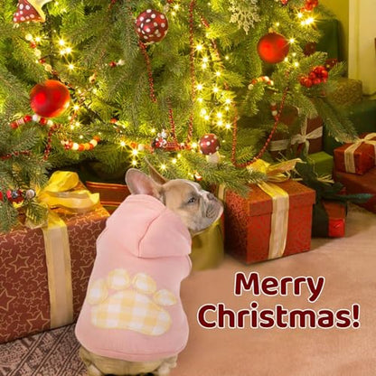 Dog Hoodie,Flannel Pet Hooded Sweater with Hat Puppy Pullover Sweater Shirt,Dog (Pink,S) - color: Pink, size: Small