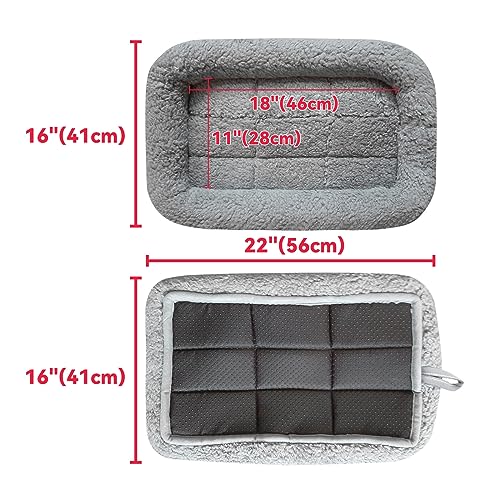Cat Mat Bed 16" x 22" Pet Bed with Pillow Around for Dogs Cats Curled Sleeping Beds for Carrier/Crate Small to Medium Dog Cushion, Anti Skid Bottom, Medium - size: Medium(Rectangular)