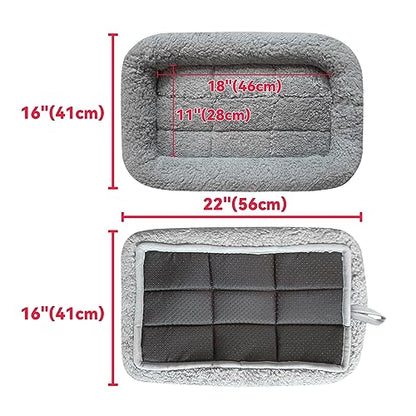 Cat Mat Bed 16" x 22" Pet Bed with Pillow Around for Dogs Cats Curled Sleeping Beds for Carrier/Crate Small to Medium Dog Cushion, Anti Skid Bottom, Medium - size: Medium(Rectangular)