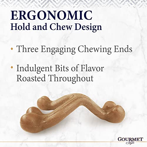 Nylabone Gourmet Style Wishbone Strong Chew Toy for Dogs, Chicken Flavor, Large - Up to 50 lbs, 1 Count - size: Large