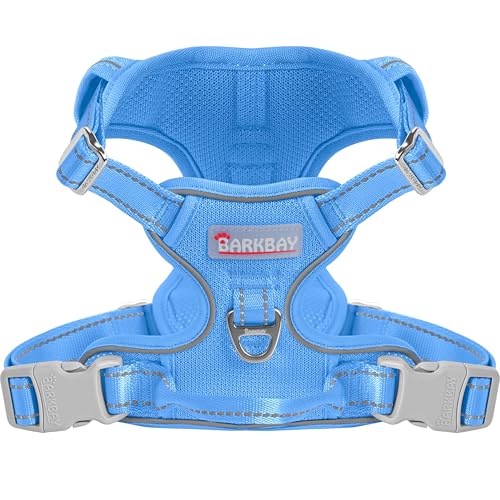 BARKBAY Dog Harness No Pull Mesh for Small Dogs - Adjustable, Reflective, Comfortable, No Choke, Heavy-Duty - Perfect for Outdoor Training, Walking, and Hiking - Strong & Durable - XS & Blue Mesh - color: Blue-Mesh, size: X-Small