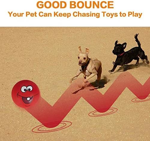 Squeaky Dog Toy Chewing Dog Toys Durable Teething Latex Rubber Soft Interactive Fetch Play Dog Balls with Funny Face for Puppy Small Medium Pet Dog (5PCS) - color: 5 PCS Smile Face