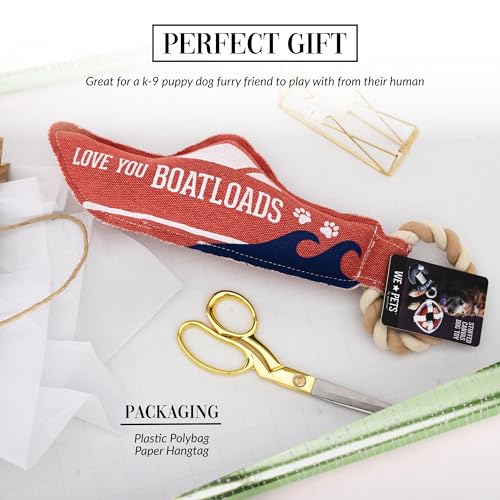 Pavilion - Love You Boatloads - 13" Puppy Dog Toy with Rope Handle K-9 Furry Companion Boat Lake Beach Gift