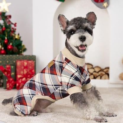 XPUDAC 4 Pack Dog Pajamas for Large Dogs Cats Plaid Doggie Clothes Puppy Onesies Christmas Pajamas Jumpsuits Pet Pjs Shirt Apparel 4X-Large, Red Green Beige Grey - size: 4X-Large(Chest-28.7" Back-21.7" Neck-18.5")