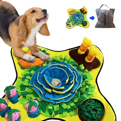 Snuffle Mat for Dogs Large Size 28.7 X 28.7 in. Tire Your Dogs Out Activity Mat for Boredom and Stimulation, Higher Entertainment Value for Large, Medium, Small Puppies