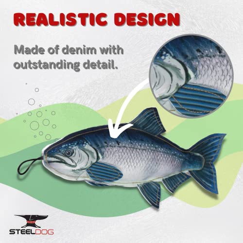 Steel Dog Chinook Realistic Fish Squeaker Dog and Cat Toy, Knotted Rope Fish Toy, No Stuffing Dog Chew Toys for Small, Medium, Large Breed - style: Chinook