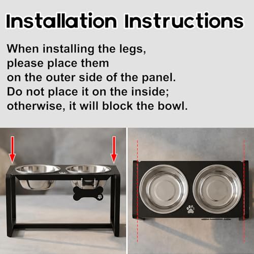 Metal Elevated Dog Bowls, Raised Dog Bowls for Medium/Large Sized Dogs with 2 Thick 58oz Stainless Steel Food Bowls, 10'' Tall Dog Bowl Stand Protect Neck & Joints - size: 10" | M/L Dogs | 2×58oz Bowls