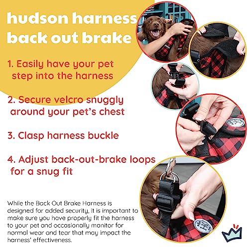Huxley & Kent Hudson Walking & Training Harness - High Street Plaid (Extra-Large, 35-50lbs) - Easy Control Step-in Mesh Vest Harness with Reflective Strips for Safety - H&K - color: High Street Plaid, size: Extra-Large