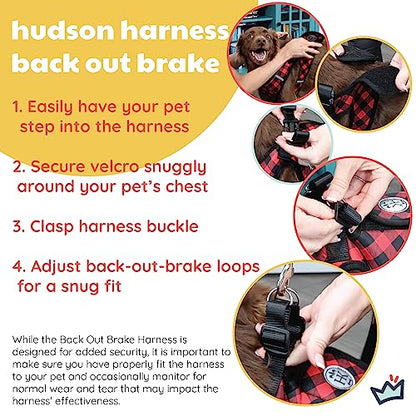 Huxley & Kent Hudson Walking & Training Harness - High Street Plaid (Extra-Large, 35-50lbs) - Easy Control Step-in Mesh Vest Harness with Reflective Strips for Safety - H&K - color: High Street Plaid, size: Extra-Large