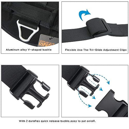 EXCELLENT ELITE SPANKER Tactical Dog Harness Patrol Harness Service Dog Vest Military Dog Vest Working Dog Vest with Handle(Black-L) - color: Black, size: L-(27.5 - 35.5")