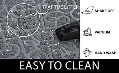 PetLike Cat Litter Box Mat, Thick Kitty Litter Trapping Mat, Durable,Waterproof &Washable with Non-Slip Backing, Soft on Kitty Paws and Easy to Clean, BPA Free - color: Beige, size: 30x18
