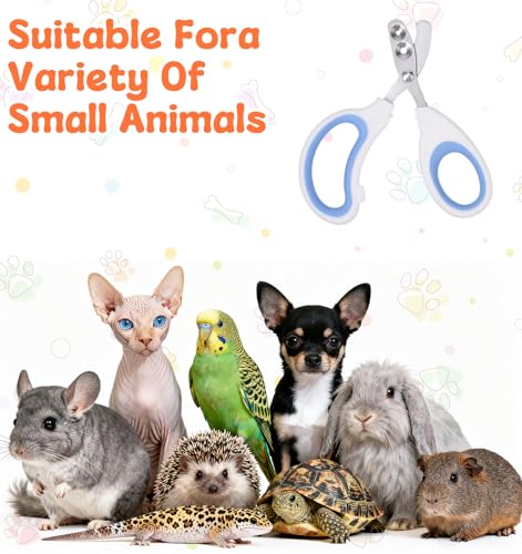 2 Pcs Cat Nail Clipper, Cat Claw Clippers with Guard for Cats Bearded Dragon Animal Claws Trimmer Ideal for Bearded Dragon Cats Rabbit, Non-slip Handle & Stainless Steel Blades, Safe & Easy to Use
