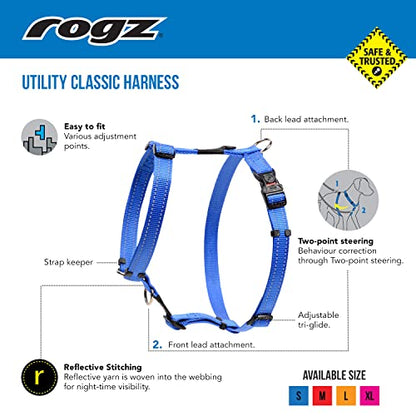 Reflective Adjustable Dog H Harness for Small to Medium Dogs; matching collar and leash available, Orange - color: Orange