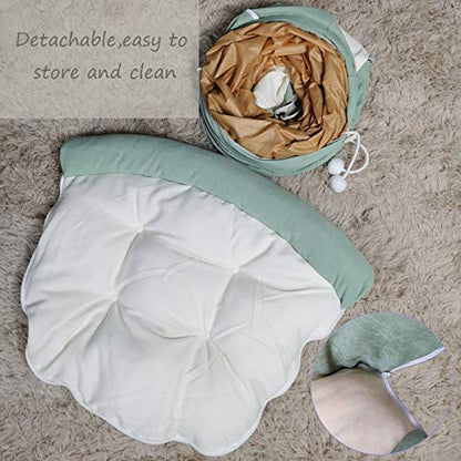 LEFTSTARER 2-in-1 Collapsible Cat Tunnel for Indoor Bed and Hideout - Pet Dog Rabbit Bunny Ferret Tunnel Tubes Toys with Removable Washable Mat, Tower Wheel Stuff - color: 2.Coffee