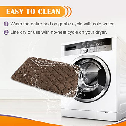 Self Warming Cat Bed Self Heating Cat Mat Thermal Pet Bed Mat Self-Warming Dog Crate Pad - color: Coffee, size: 27.6"L x 18.8"W x 0.5"Th