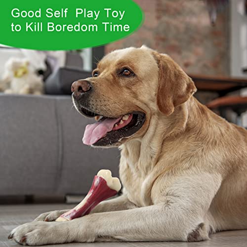 Dog Chew Toys for Aggressive Chewers - Indestructible Nylon Puppy Bone Tough Teething & Calming for Large Medium Breeds(10lbs-70lbs) Birthday Gift Christmas (1 Pack, Beef)