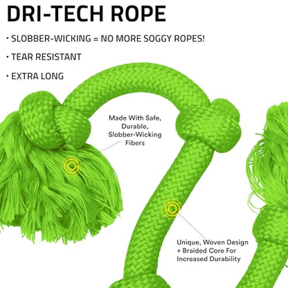 Playology Dog Toys | Dri-Tech Rope Tug of War Dog Toy for Tough Chewers | Sweet Potato Scented Mega Size Tug Rope Toys for Extra Large Dogs - size: Mega, style: Sweet Potato