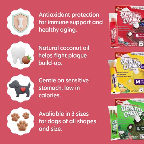 SuperPaw Dental Chews for Dogs - Blueberry Flavor, Antioxidant Support - Healthy Dog Dental Treats for Teeth and Gum Cleaning, Natural Chew Toy Alternative, Dog Chews - Medium, 25 Treats - size: 25 Count (Pack of 1)