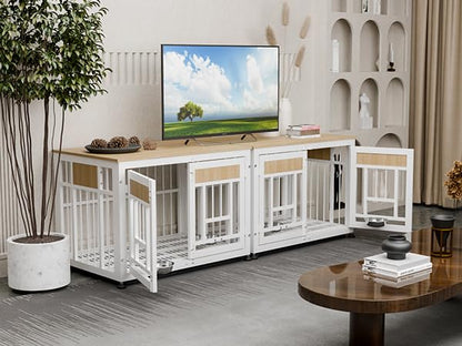 Heavy Duty Dog Crate Furniture for Large Dog, 48 Inch Decorative Pet House End Table, Extra Large Wooden Cage Kennel Furniture Indoor