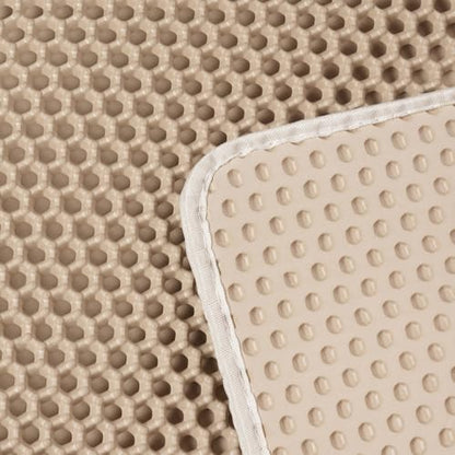 Roaringkitty Cat Litter Mat with Dual EVA Layer Design – Soft, Easy to Clean, Waterproof,Durable, and Non-Slip – Perfect for Cats (khaki, Large 26x19.6 inch) - color: khaki, size: Large 26x19.6 inch